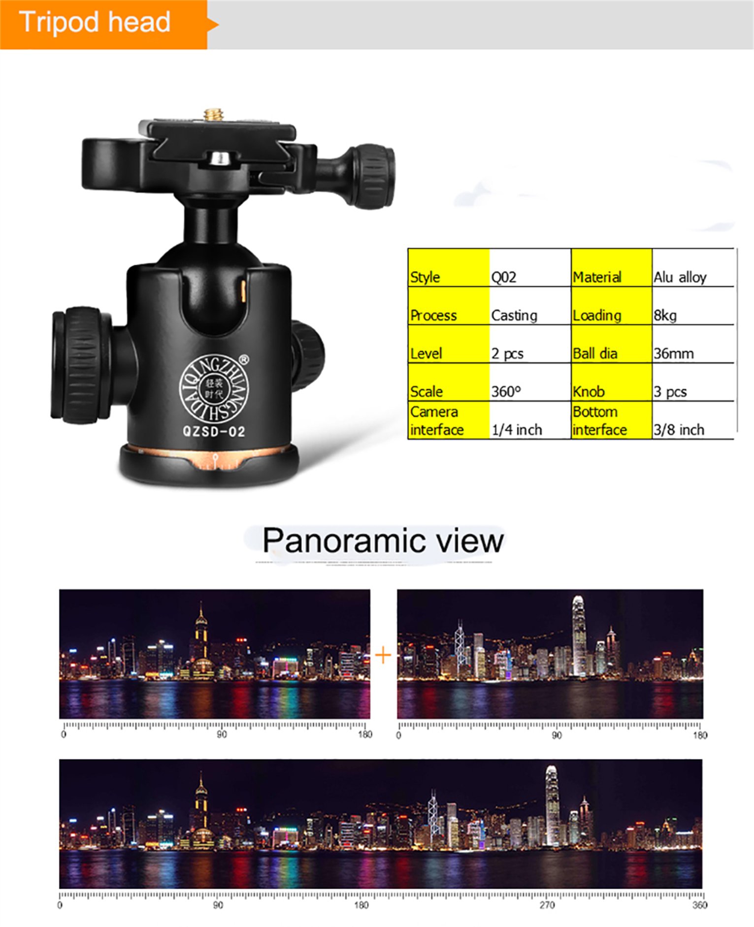 Tripod Kit with Monopod and Ball Head - Twist Lock & Flip Leg Lock Transverse Stand for DSLR Camera & Mobile Phone