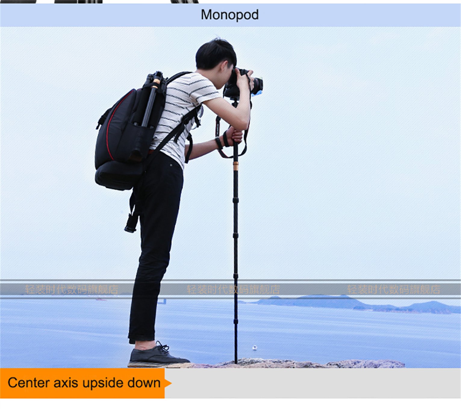 Tripod Kit with Monopod and Ball Head - Twist Lock & Flip Leg Lock Transverse Stand for DSLR Camera & Mobile Phone