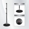 Two-in-One Sturdy 180 Degree Adjustable Height Durable Microphone Floor Stand - 360 Degree Rotating Metal Camera Stand