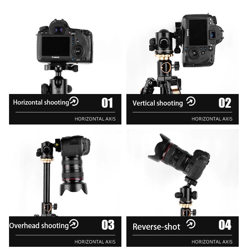 Tripod Kit with Monopod and Ball Head - Twist Lock & Flip Leg Lock Transverse Stand for DSLR Camera & Mobile Phone